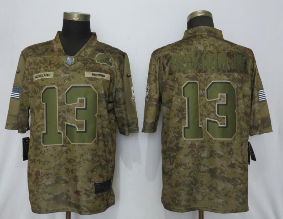 Men Nike Cleveland Browns #13 Beckham jr Camo Salute to Service Limited Jersey->vancouver canucks->NHL Jersey